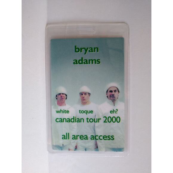 Bryan Adams Canadian Tour 2000 Backstage Pass Original Double Sided Pop Rock - Picture 2 of 2